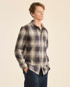 BLUE/TAUPE MIX PLAID