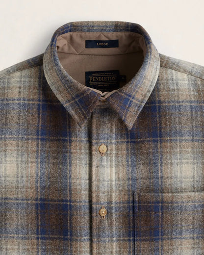 BLUE/TAUPE MIX PLAID