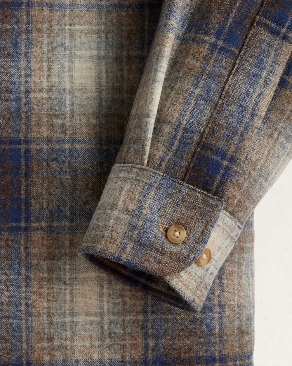 BLUE/TAUPE MIX PLAID