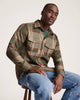 GREEN/TAN BLOCK PLAID