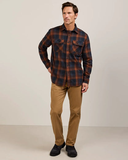 NAVY/BROWN PLAID