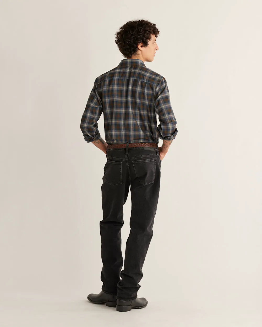 BLUE/BROWN/TAN PLAID