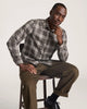 OLIVE/GREY MIX PLAID