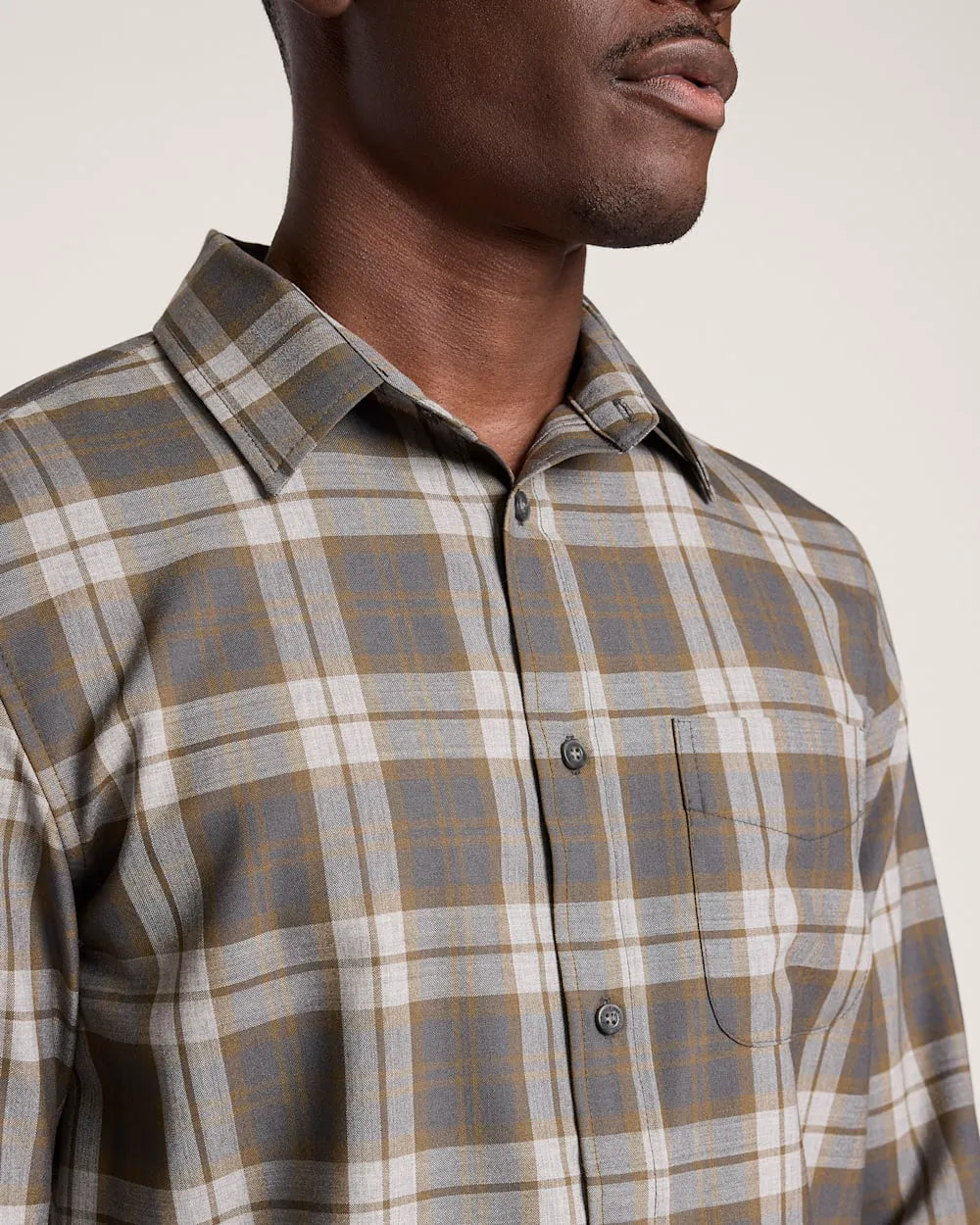OLIVE/GREY MIX PLAID