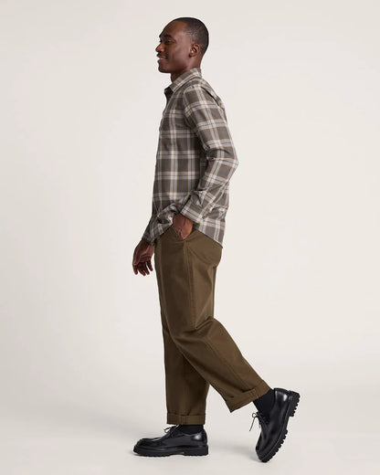 OLIVE/GREY MIX PLAID